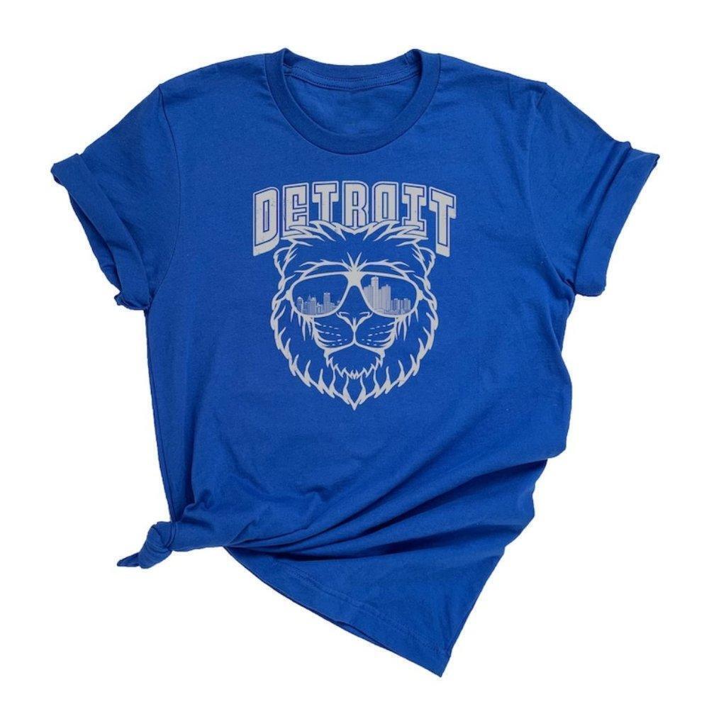 Detroit Lions Cool Lion Retro Football Fan Graphic Unisex T-Shirt